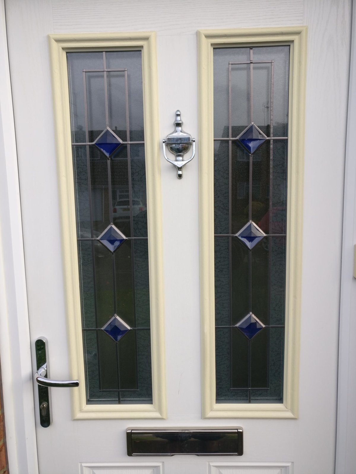 Discoloured UPVC composite door