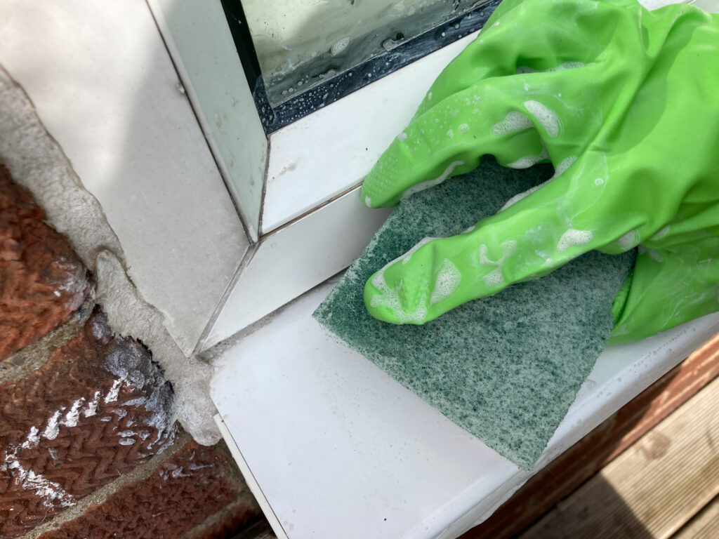Discoloured UPVC window