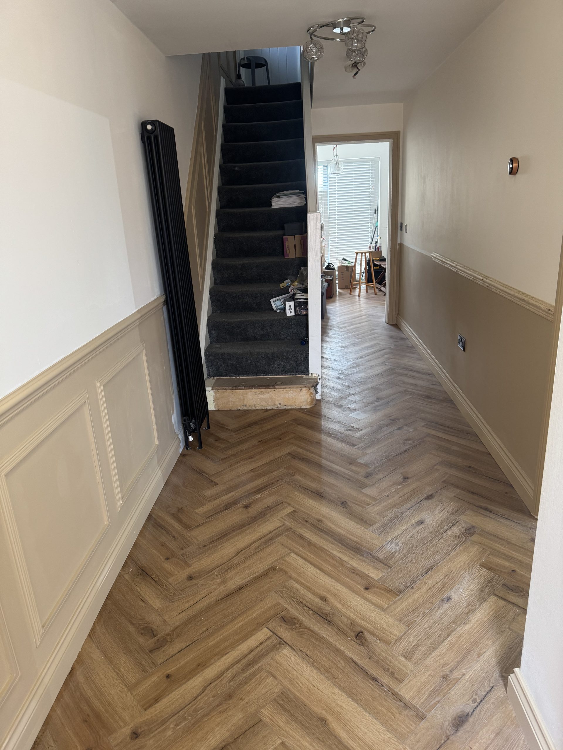 herringbone oak LVT flooring